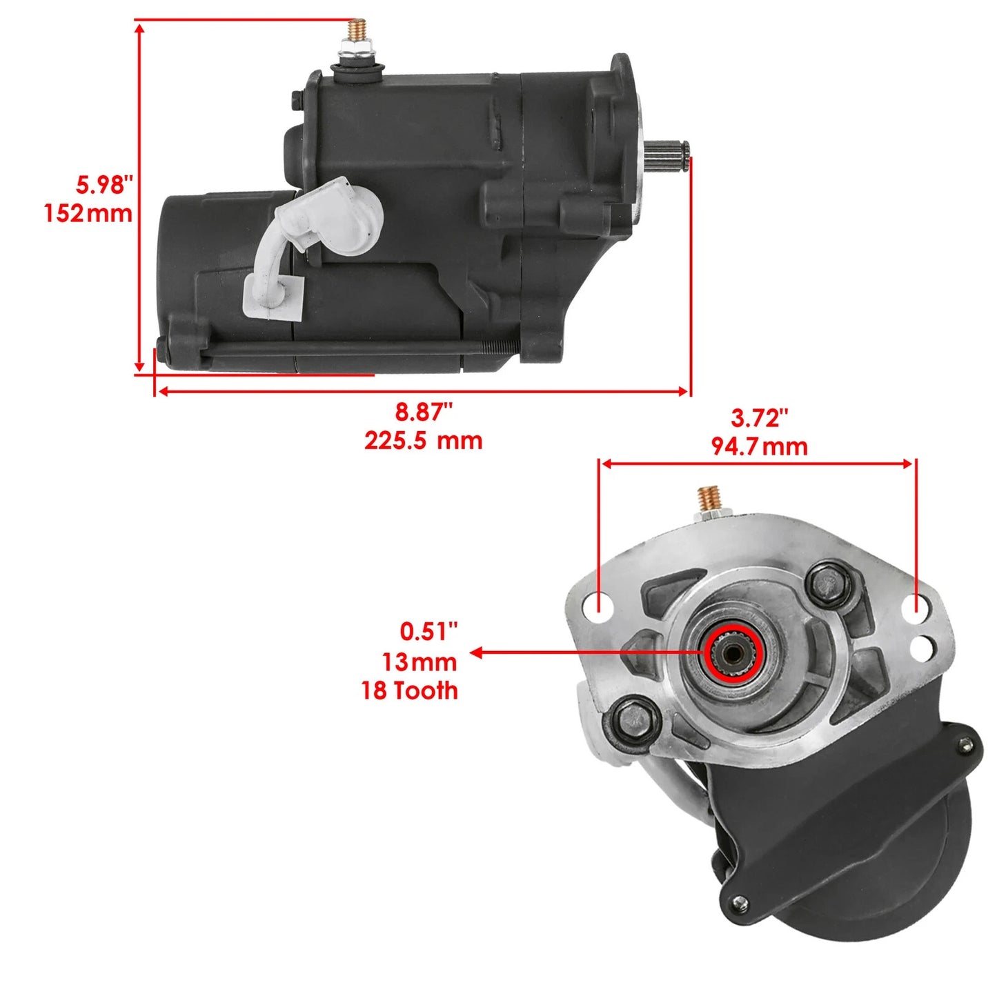Starter For Harley Davidson 1340cc 1450cc 1989-Up 2.7HP High Torque