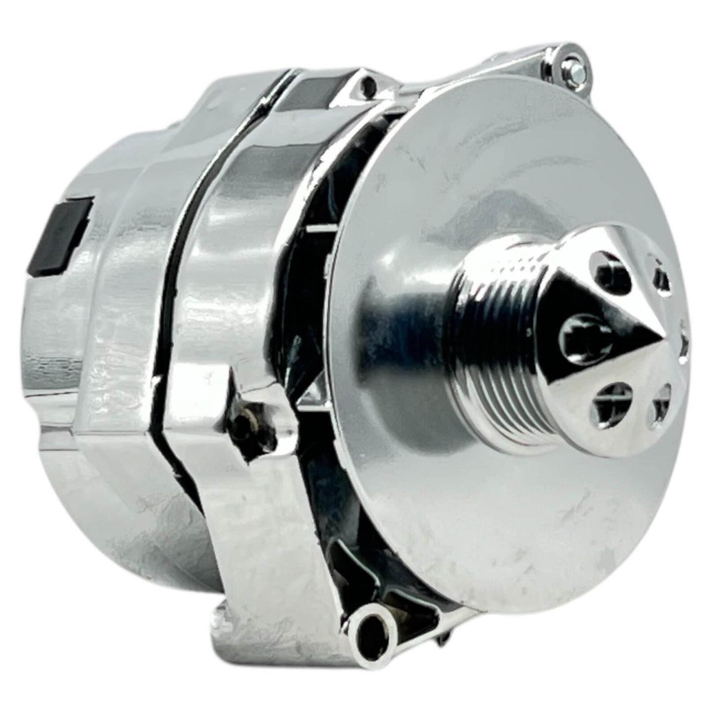 CHROME ALTERNATOR FOR CHEVY HOTROD 1 ONE WIRE 6 GROOVE BILLET PULLEY HIGH 110AMP